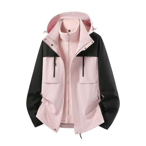 Herren Zweiteiliger Softshell-Parka mit herausnehmbarer Fleece-Innenjacke und Kapuze Echoarchiv