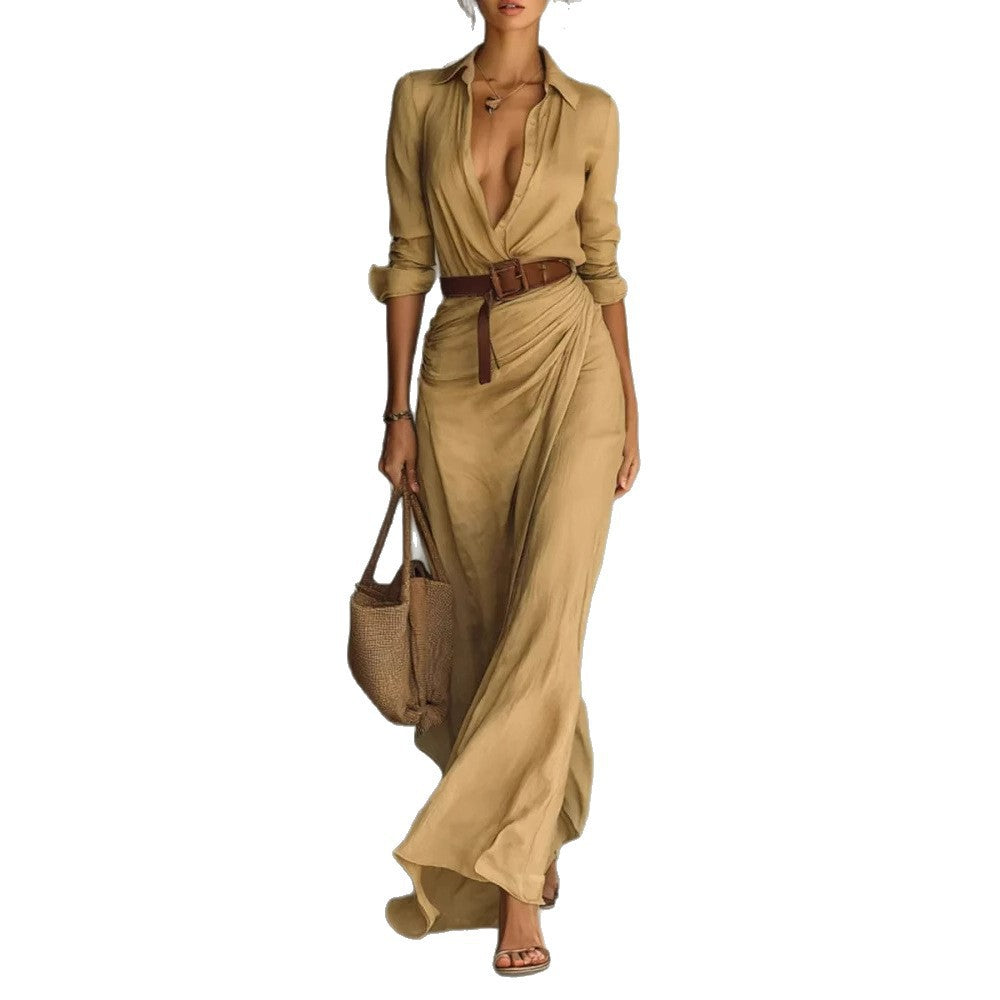 Damen maxi Kleid mit elegantem Wickeldesign Echo Archiv