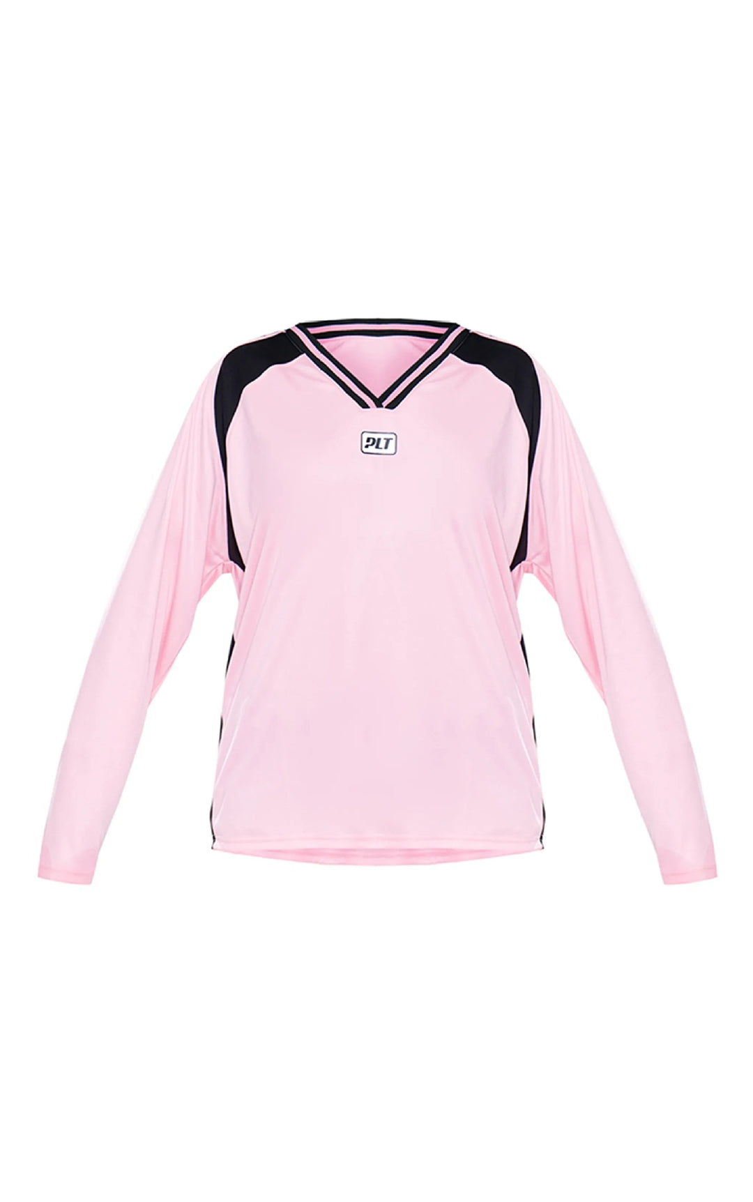 Herren Langarm-Sporttrikot im Oversize-Schnitt mit V‑Ausschnitt und Kontrastpaneelen – Marzano