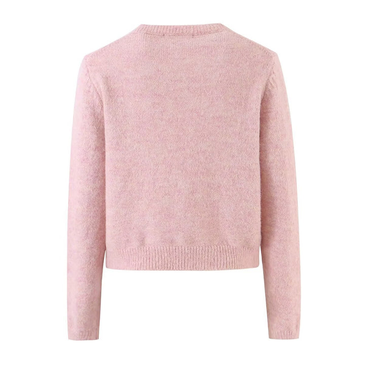 Damen Feinstrick-Cardigan mit Rundhalsausschnitt, Perlmuttknopfleiste und flauschiger Mohair-Optik Echo Archiv