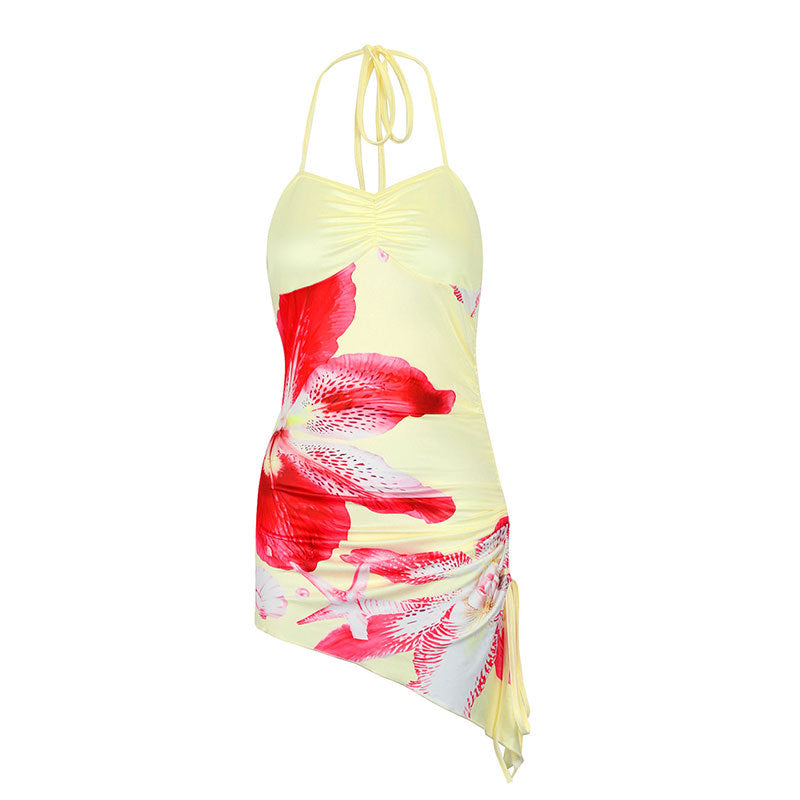 Damen Badeanzug mit Blumenmuster und asymmetrischem Schnitt Echo Archiv