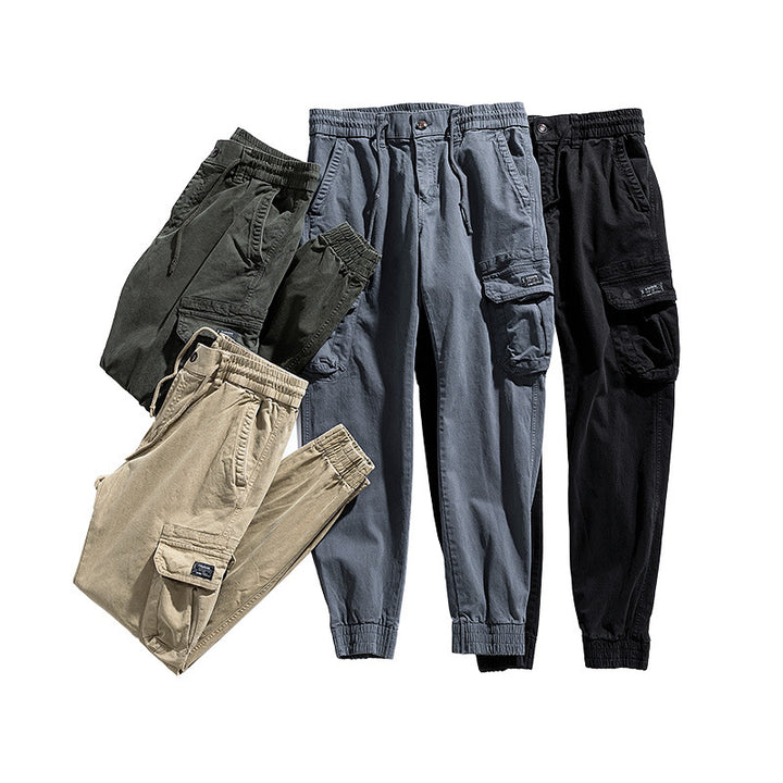 Herren Multifunktionale Cargo-Jogginghose im Urban-Utility-Stil mit elastischem Bund und Klapptaschen Echo Archiv