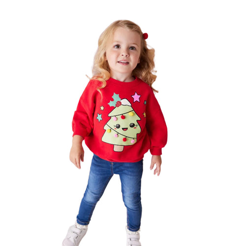 Mädchen Sweater mit festlichem Weihnachtsbaum-Motiv Echo Archiv