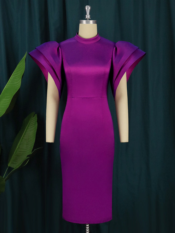 Damen Figurbetontes Kleid mit voluminösen Puffärmeln Echo Archiv