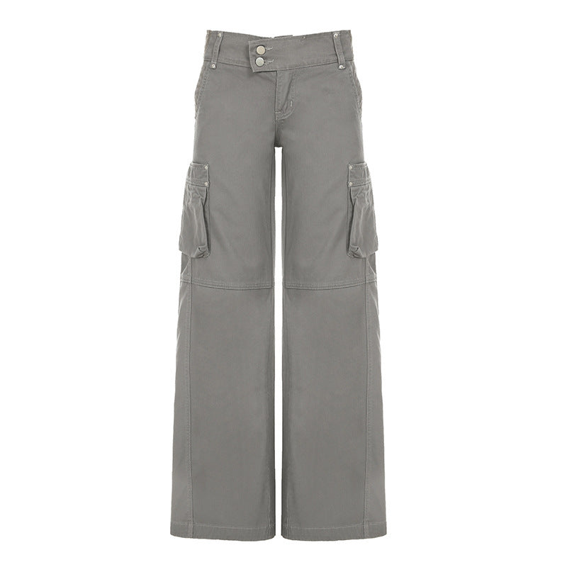 Damen Cargohose mit weitem Bein, hoher Taille und aufgesetzten Klappentaschen Echo Archiv