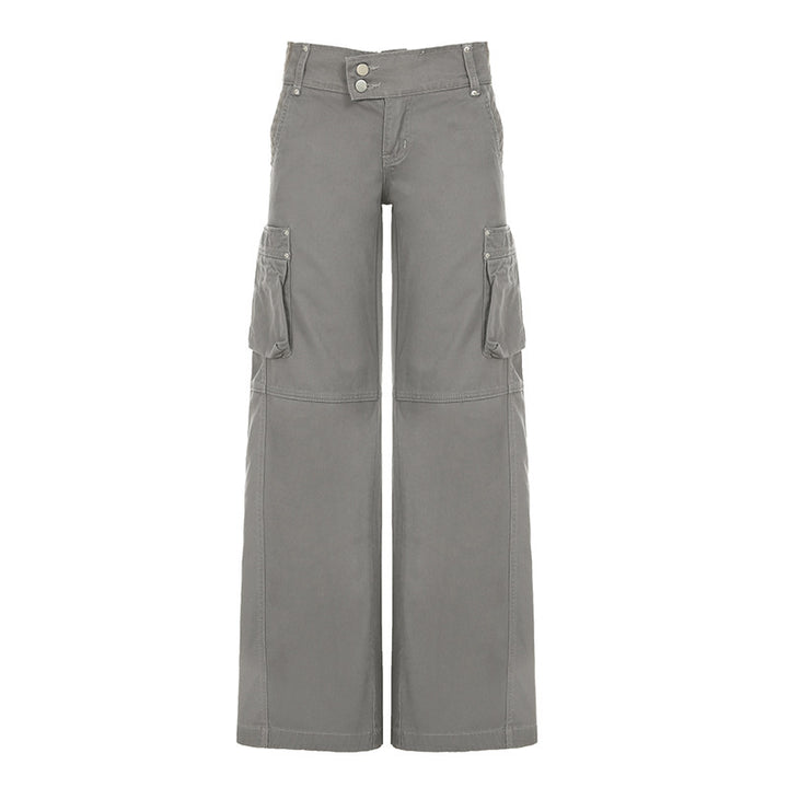 Damen Cargohose mit weitem Bein, hoher Taille und aufgesetzten Klappentaschen Echo Archiv