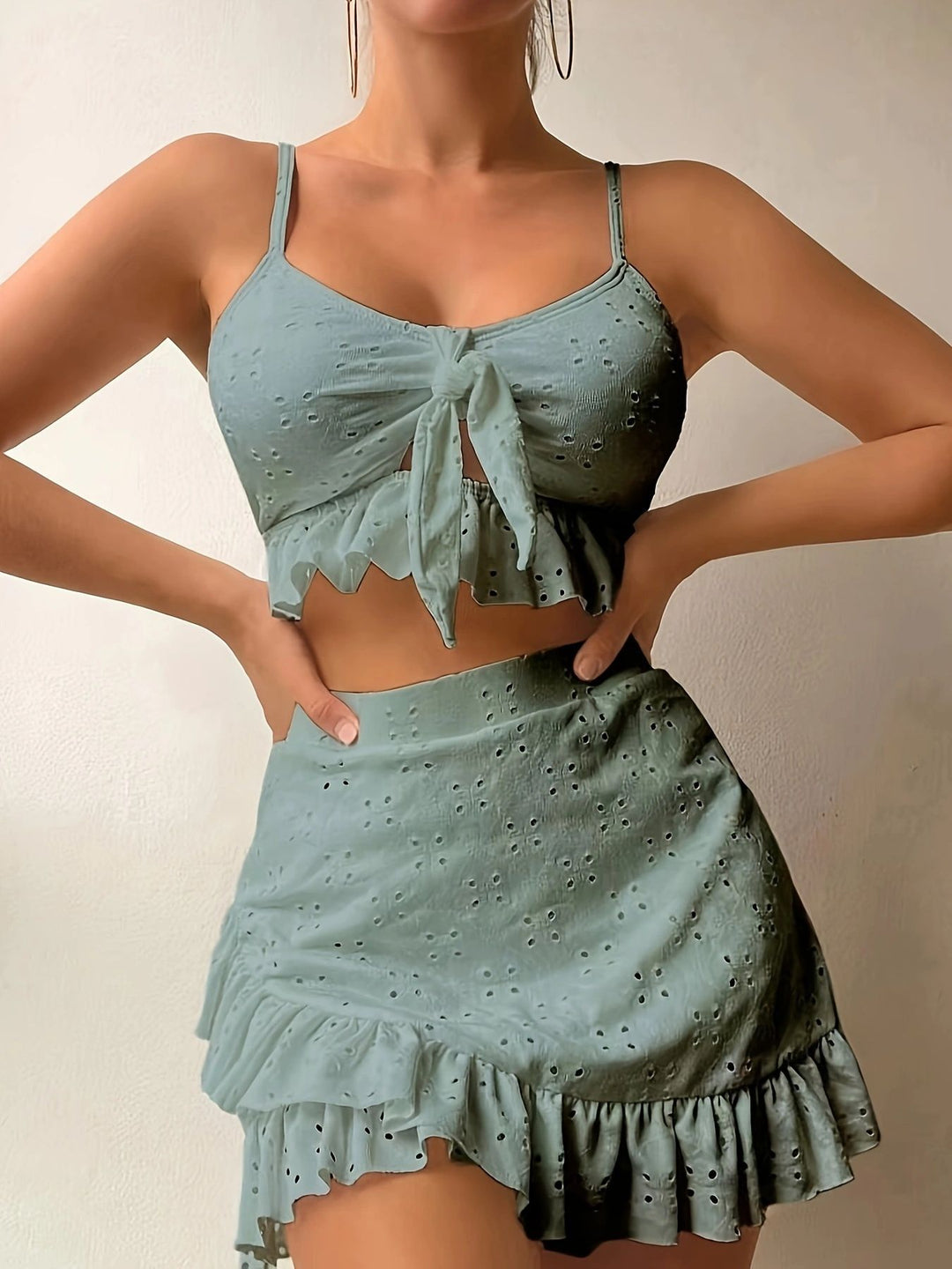Damen Crop-Top und Rock Set Echo Archiv
