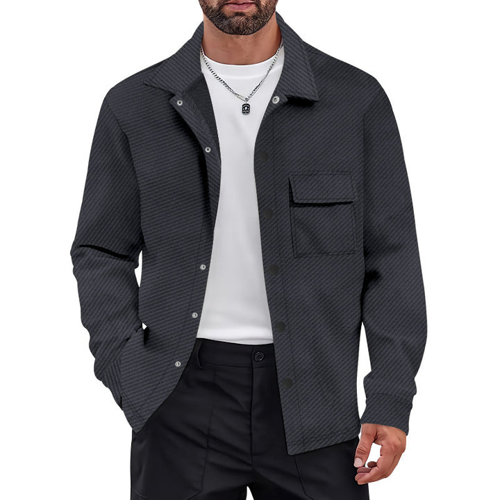 Herren modische Overshirt-Jacke mit praktischer Brusttasche und strukturiertem Design Echoarchiv