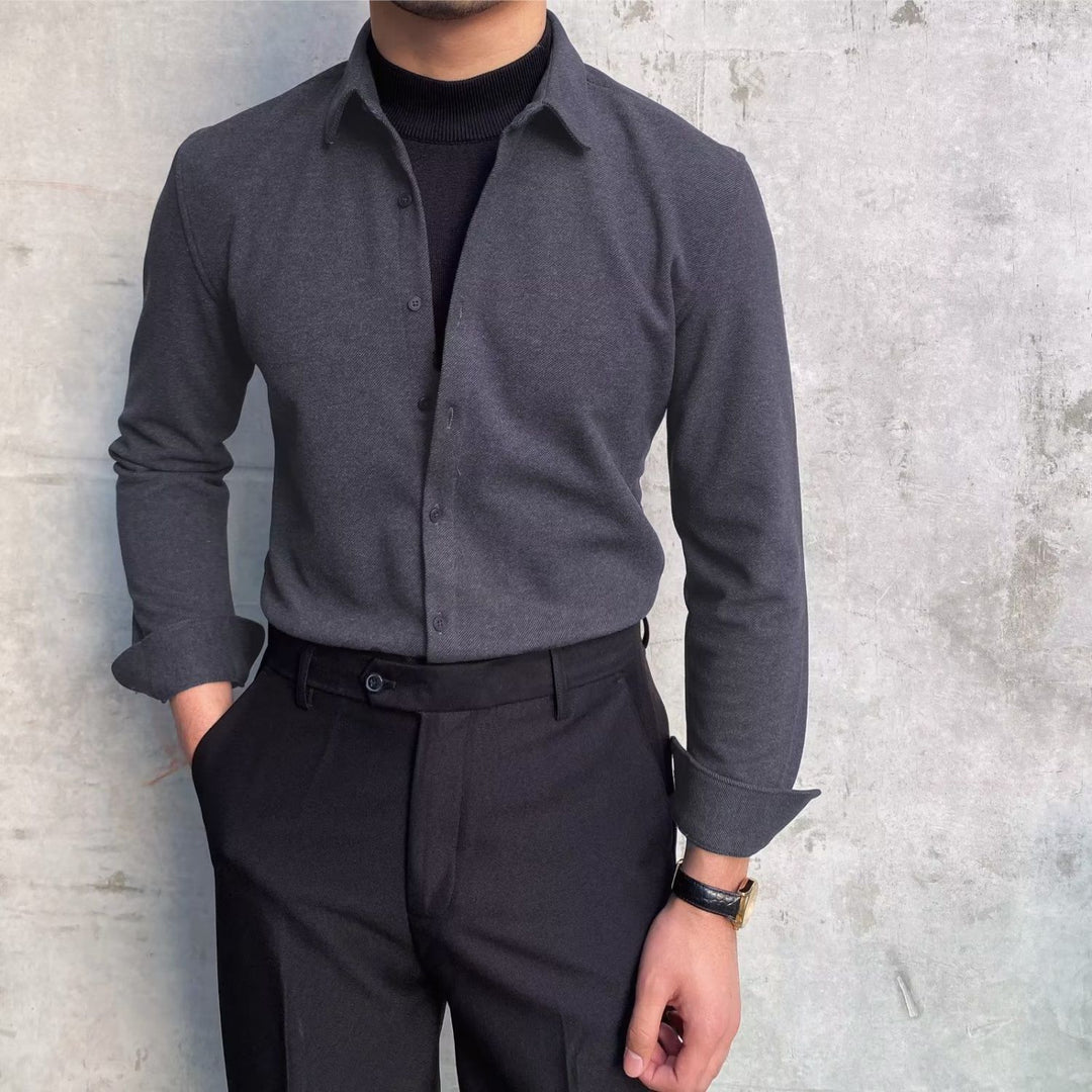 Herren Elegantes Langarmhemd Echoarchiv