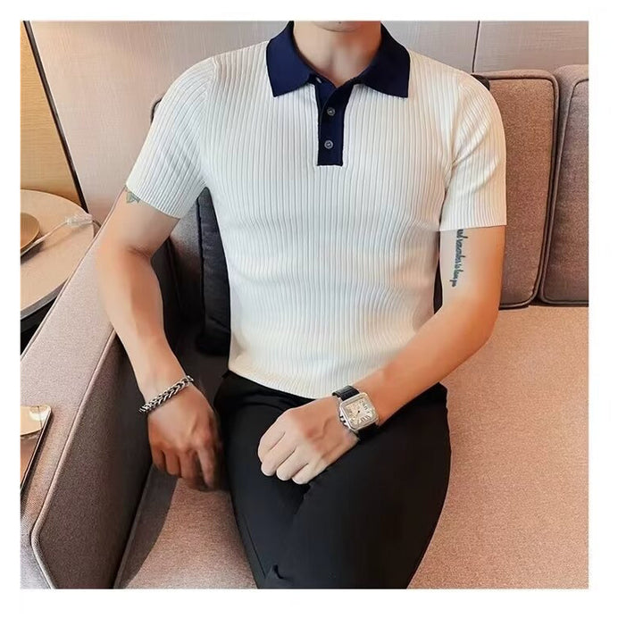 Herren Kurzarm Poloshirt mit Rippstruktur Echo Archiv