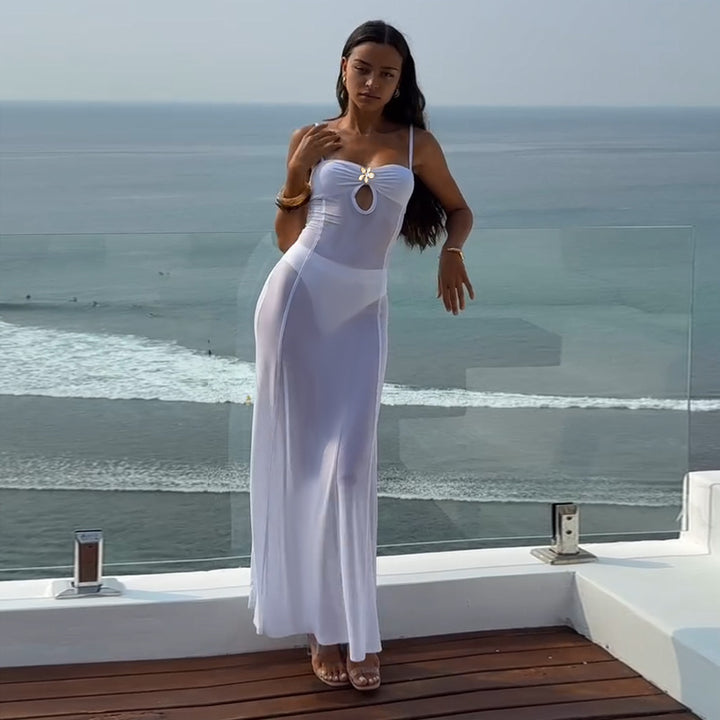 Damen Bikini-Überwurfkleid mit dekorativem Ausschnitt und transparentem Design Echo Archiv