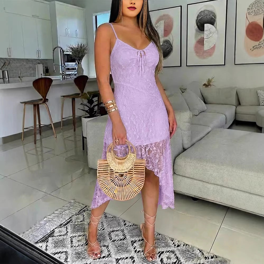 Damen Spitzenkleid mit romantischem Design und verstellbaren Spaghettiträgern Echo Archiv