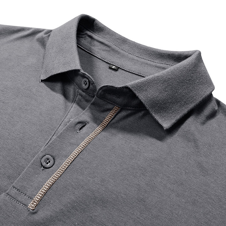 Herren elegantes Polohemd mit modischen Kontrastnähten Echoarchiv