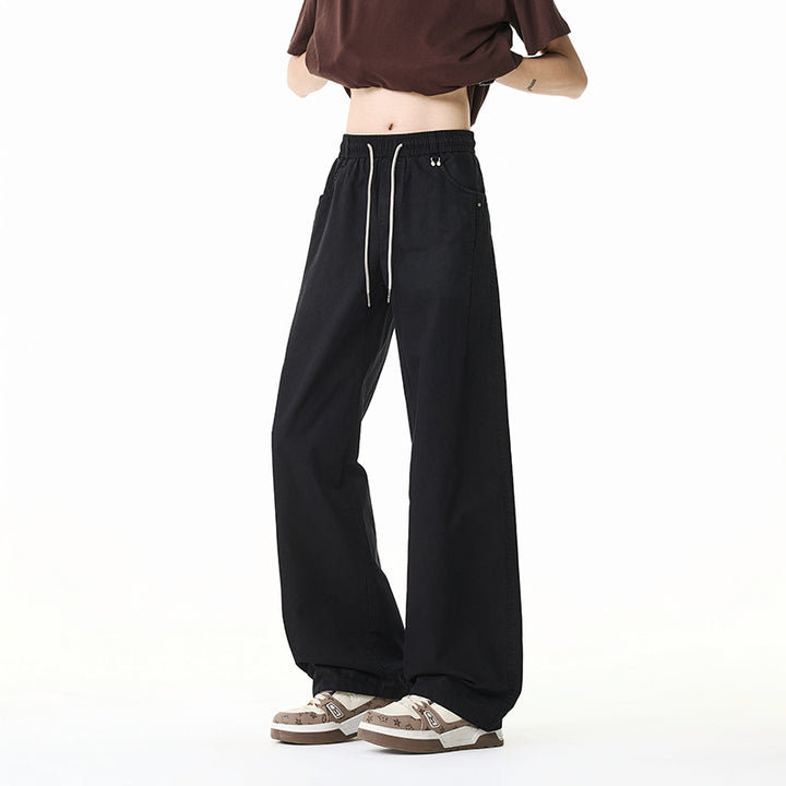 Damen Weite Baumwollmix-Hose im Baggy-Cut mit Tunnelzug und Oversized-Bein Echo Archiv