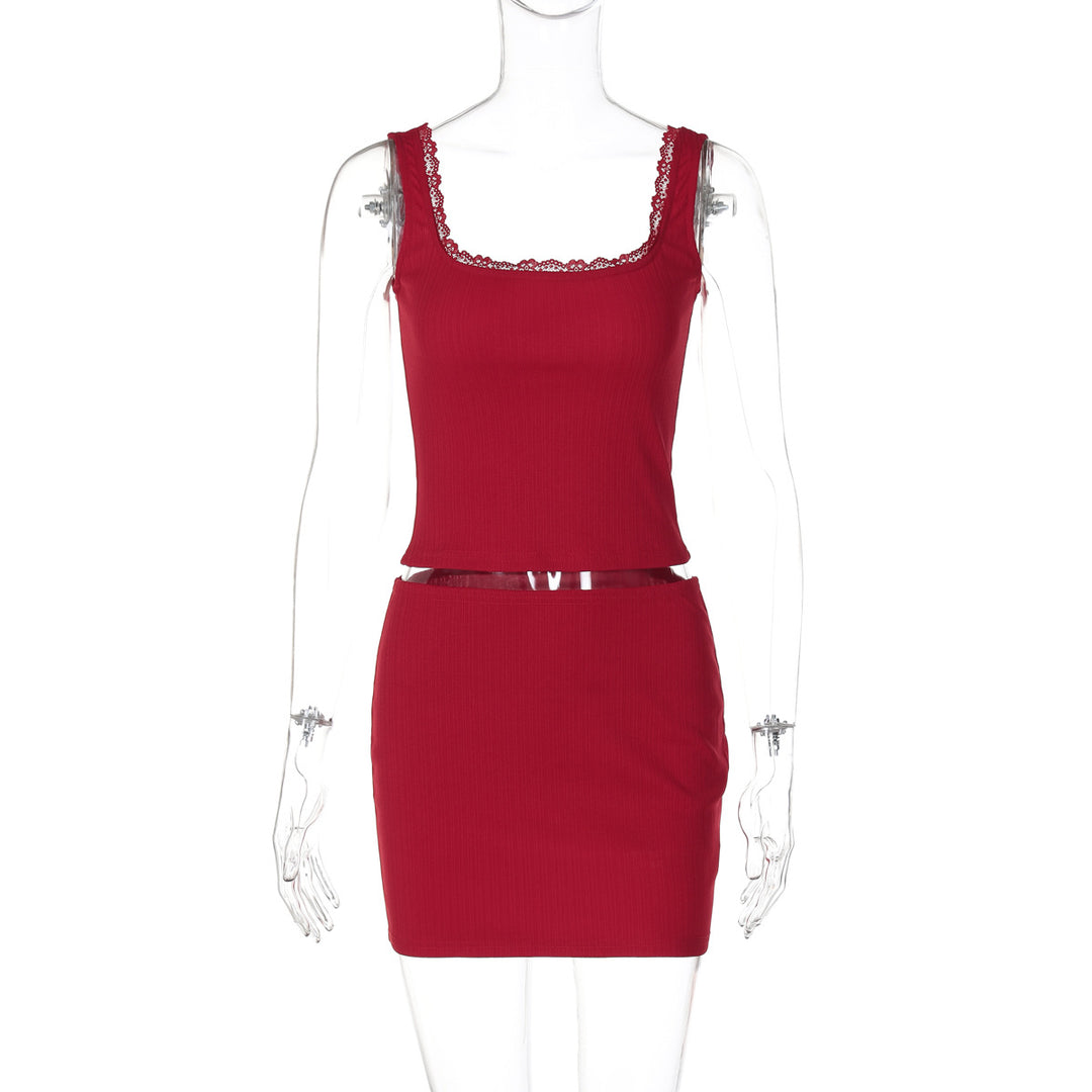 Damen Slim Fit Kleid mit Spitzenakzenten Echo Archiv