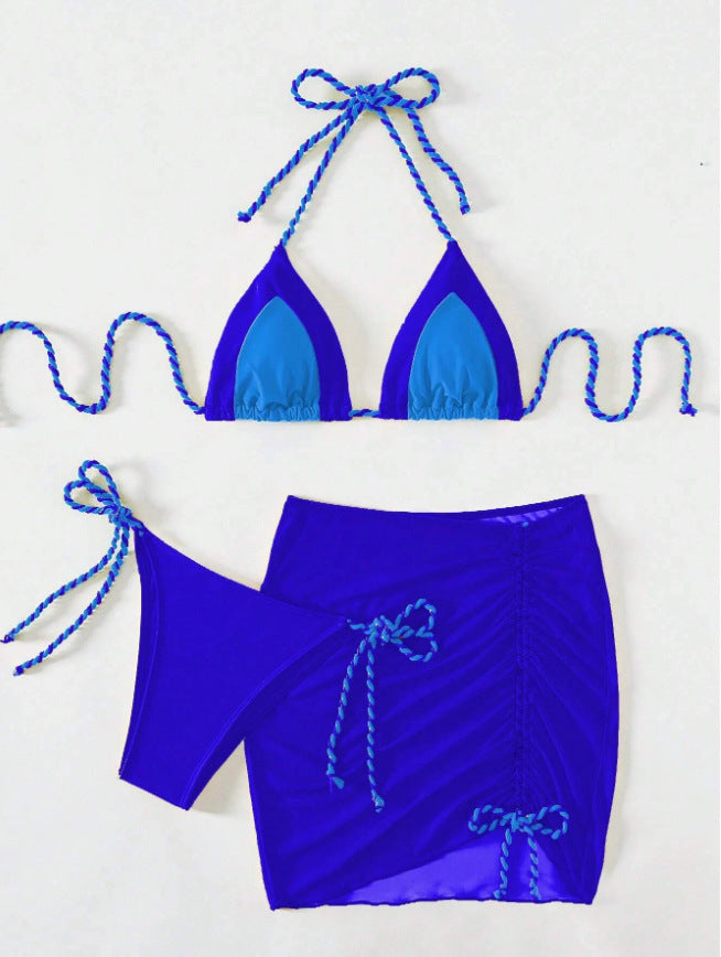 Damen Bikini-Set mit modernem Knoten-Design und figurbetontem Rock Echo Archiv
