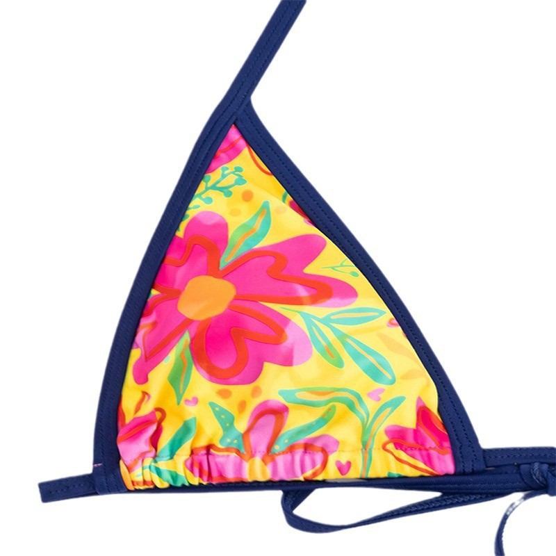 Damen Triangel-Bikini mit buntem Blumenmuster und verstellbaren Trägern Echo Archiv