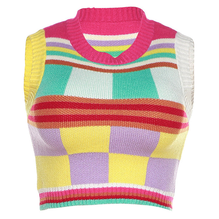 Damen gestreifter, ärmelloser Pullover Echo Archiv