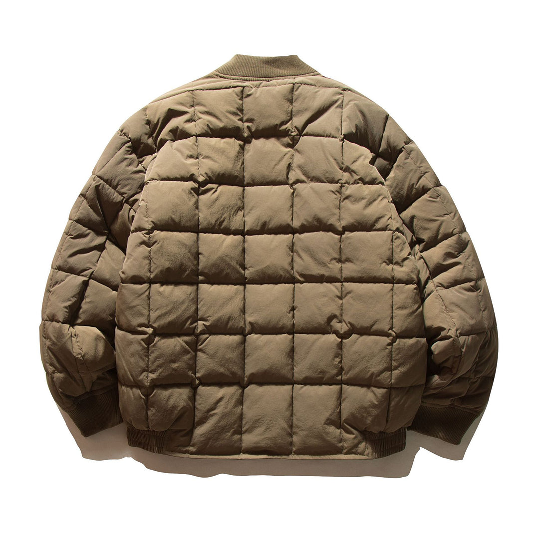 Herren Boxy-Stepp-Bomberjacke mit kubischer Wattierung und Rippenkragen Echoarchiv