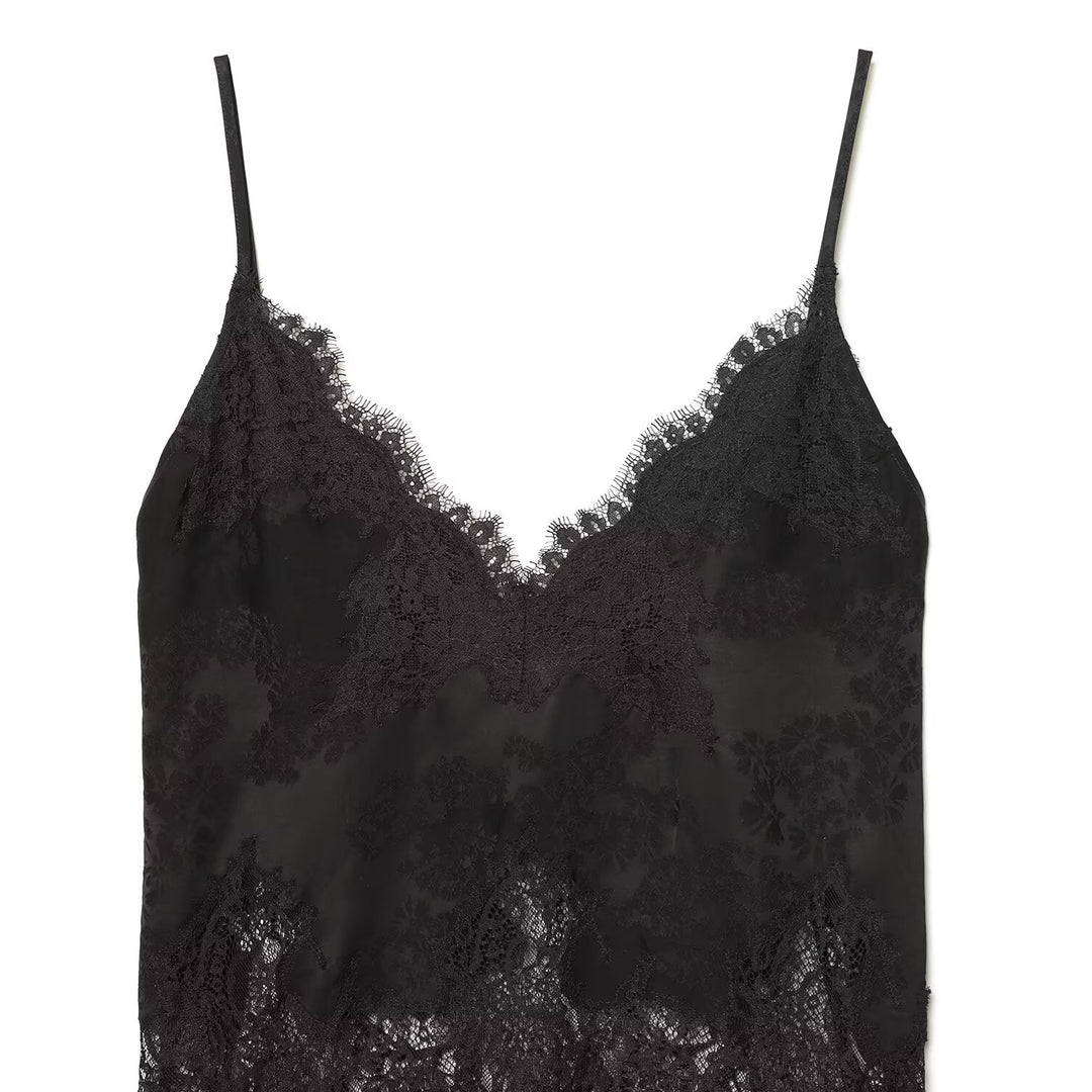 Damen Spitzen-Camisole mit verführerischem V-Ausschnitt und elegantem Spitzenbesatz Echo Archiv