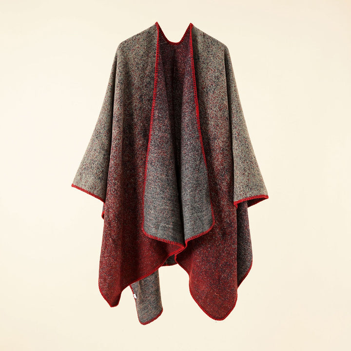 Damen Jacquard Poncho mit Paisley‑Muster – Avérine