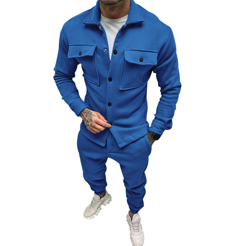 Herren Utility-Overshirt aus French-Terry mit Pattentaschen und Druckknopfverschluss Echoarchiv