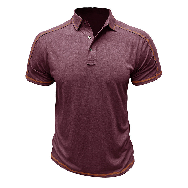 Herren Poloshirt mit modischen Kontrastnähten und atmungsaktivem Stoff Echoarchiv