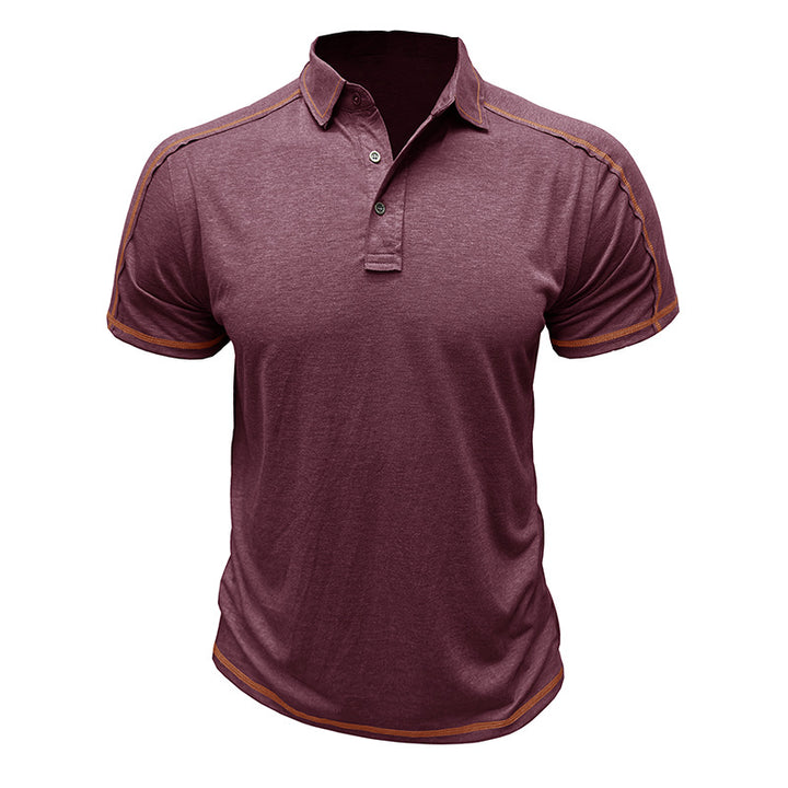Herren Poloshirt mit modischen Kontrastnähten und atmungsaktivem Stoff Echoarchiv