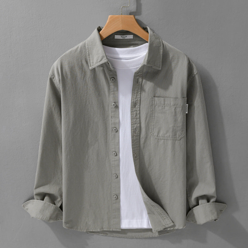 Herren Leichtes Baumwoll-Overshirt mit Brusttasche und Relaxed‑Fit Echoarchiv