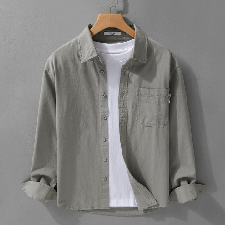 Herren Leichtes Baumwoll-Overshirt mit Brusttasche und Relaxed‑Fit Echoarchiv