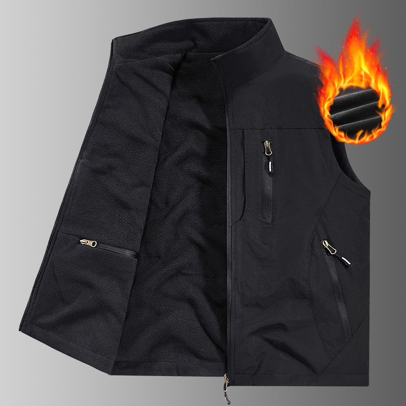 Herren Thermo-Fleece Outdoorweste mit wärmender Teddyfutter-Innenseite, winddichter Außenlage & Multifunktions-Reißverschlusstaschen Echo Archiv