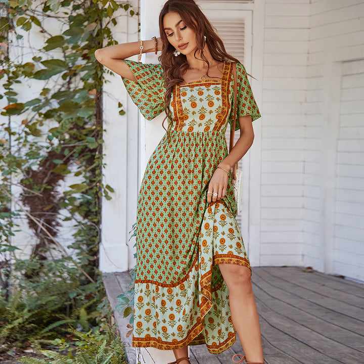 Damen Maxikleid mit floralen Stickereien und schwingendem Saum Echo Archiv