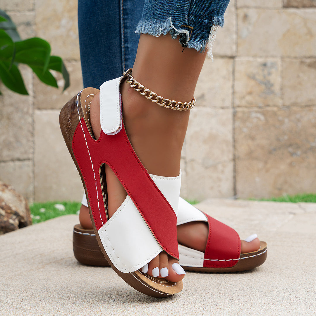 Damen  orthopädische Keilsandalen mit Memory-Foam und verstellbarem Fersenriemen Echo Archiv