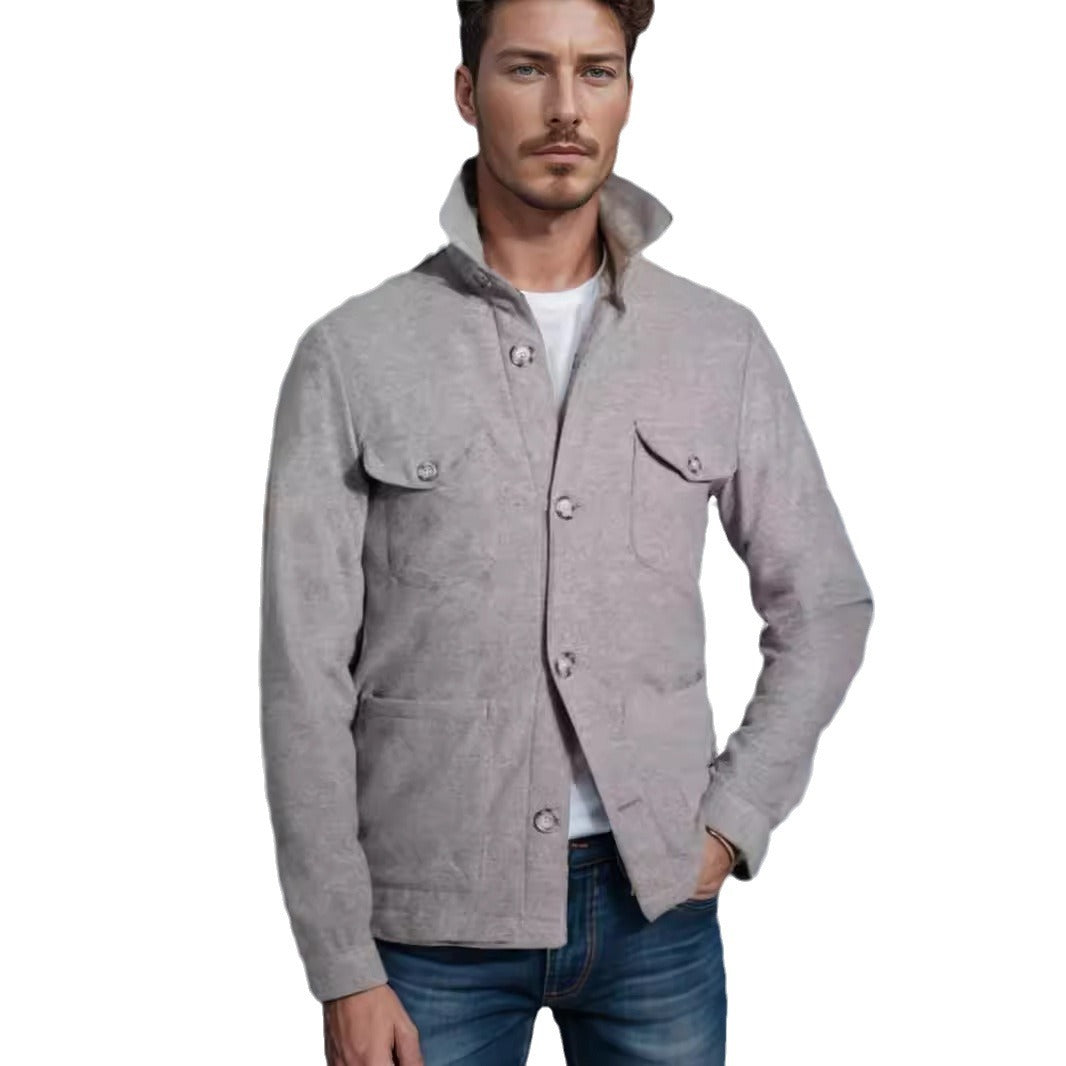 Herren praktische Jacke im schicken Utility-Stil mit hohen Kragen Echoarchiv