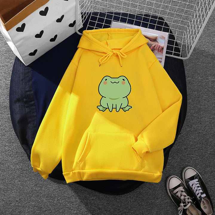 Damen Kapuzenpullover mit Mond‑und‑Wal-Illustration, Oversize-Schnitt und Kängurutasche – Auréline