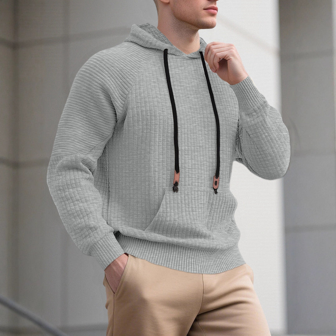 Herren sportlicher Kapuzenpullover mit innovativem Strukturdesign und praktischen Kordelzügen Echoarchiv