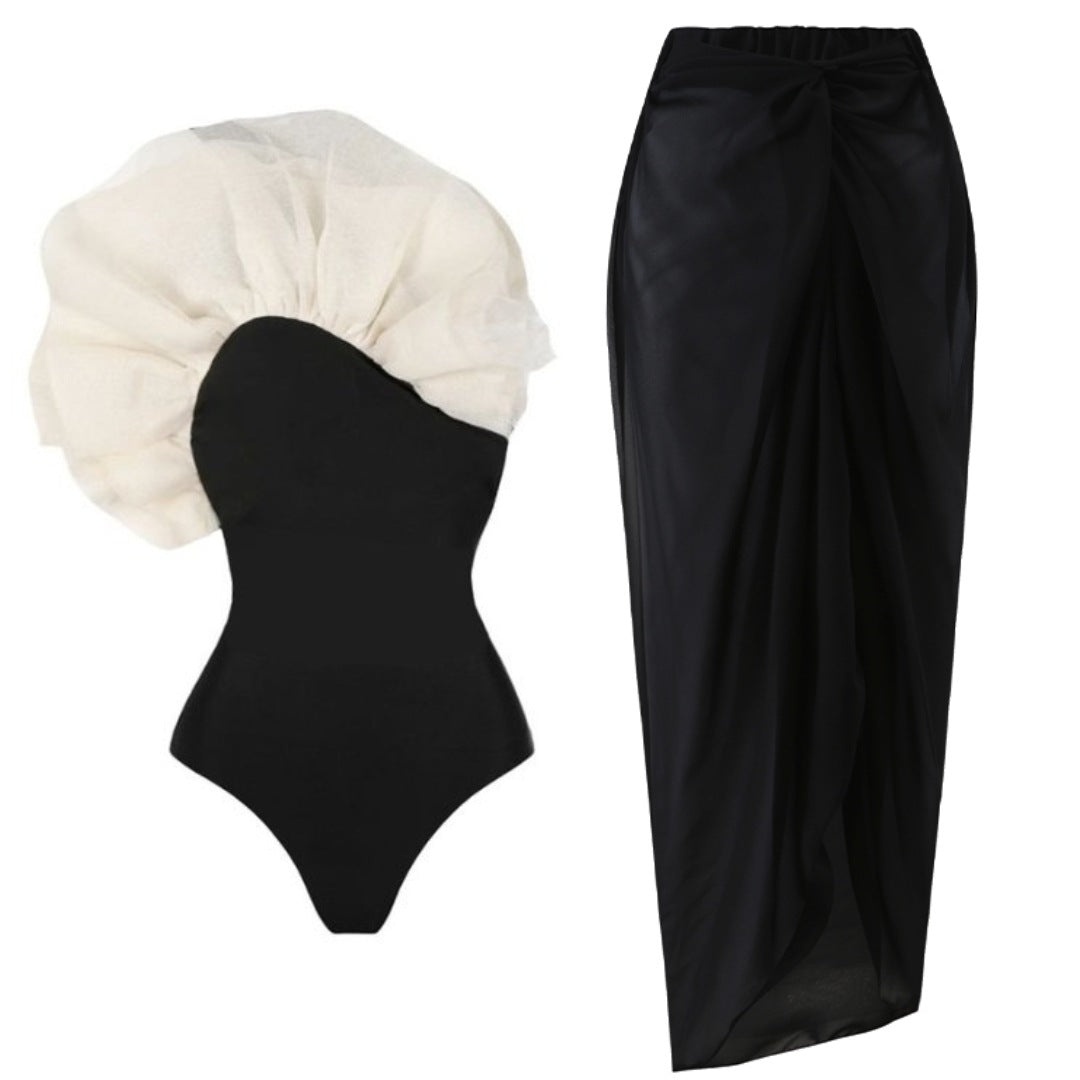 Damen Badeanzug mit voluminösem Rüscheneinsatz Echo Archiv