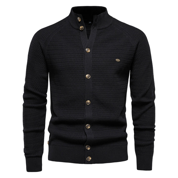 Herren Strickjacke mit modernem Zipper und stilvollen Knopfdetails Echoarchiv