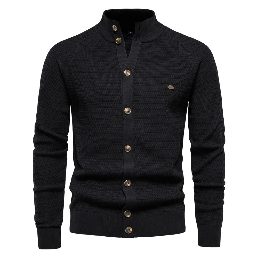 Herren Strickjacke mit strukturiertem Design und praktischen Knöpfen Echoarchiv