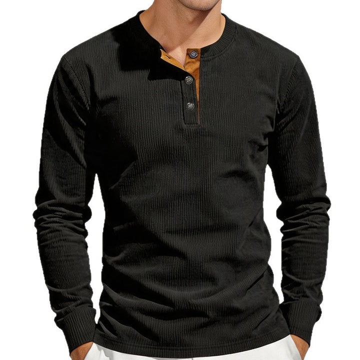 Herren Thermo-Ripp-Langarm-Henleyshirt mit Knopfleiste Echoarchiv
