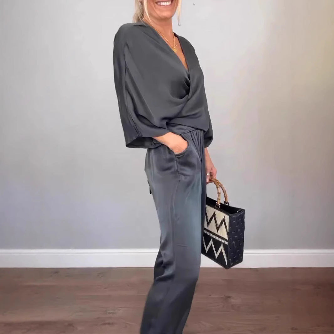 Damen elegantes und bequemes Jumpsuit Set Echoarchiv