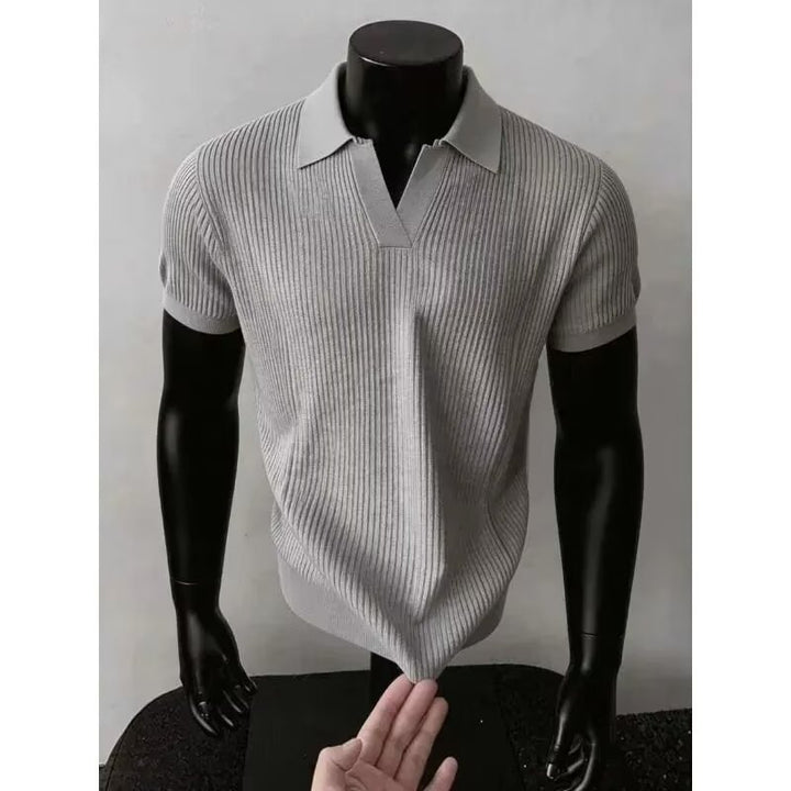 Stylisches Strickpolohemd für Männer mit V-Ausschnitt Echo Archive