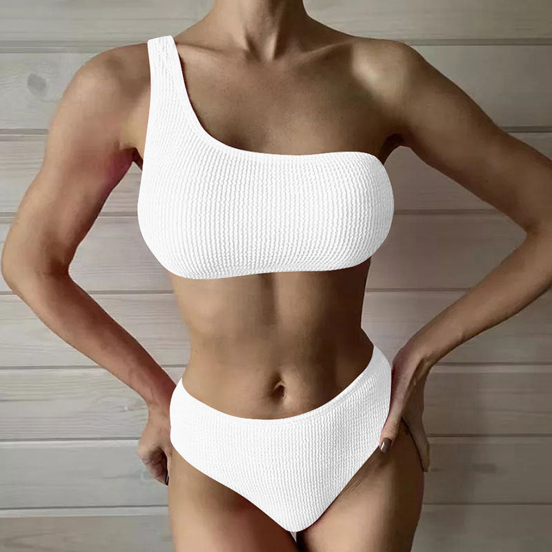 Damen Einseitiger Bikini mit hoch geschnittenem Schnitt Echo Archiv