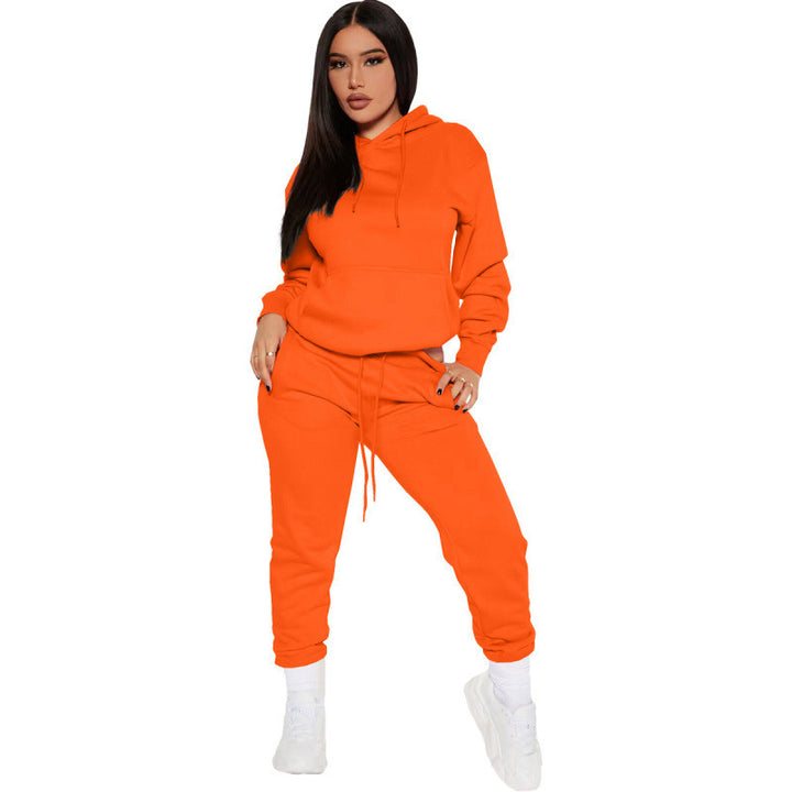 Damen zweiteiliges Lounge-Set mit Kapuzenpullover und High-Waist Jogginghose aus weichem French Terry – Avérine