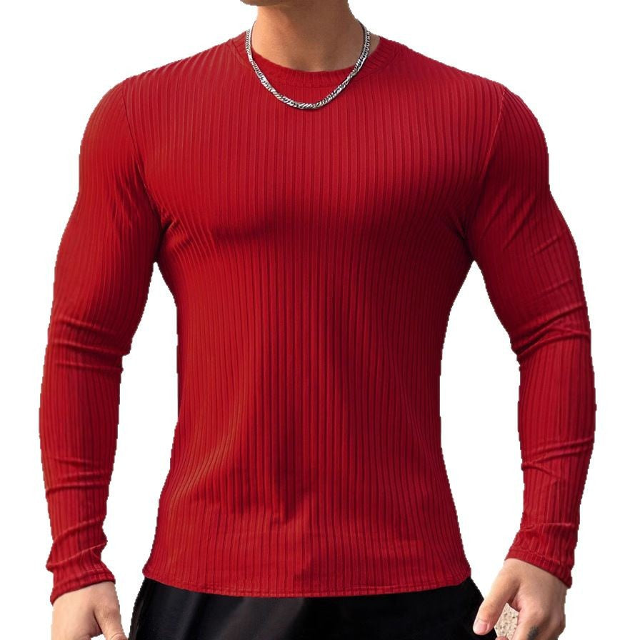 Herren Langarmshirt mit strukturiertem Rippenmuster und sportlicher Passform Echoarchiv