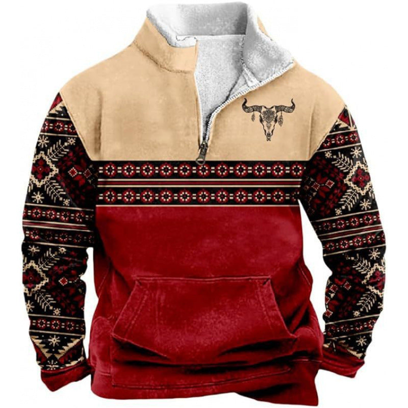Herren Wärmender Fleece-Pullover mit Stehkragen Echoarchiv