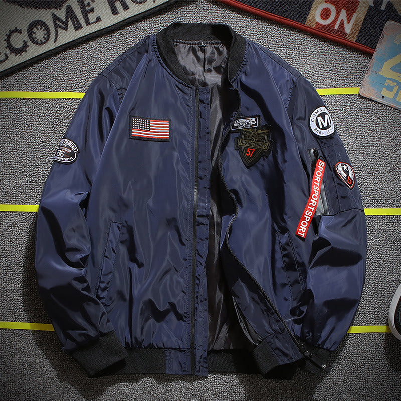 Herren nan stylische Bomberjacke mit Patch-Details und Ärmeltasche Echo Archiv