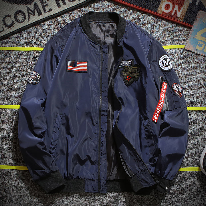 Herren nan stylische Bomberjacke mit Patch-Details und Ärmeltasche Echo Archiv