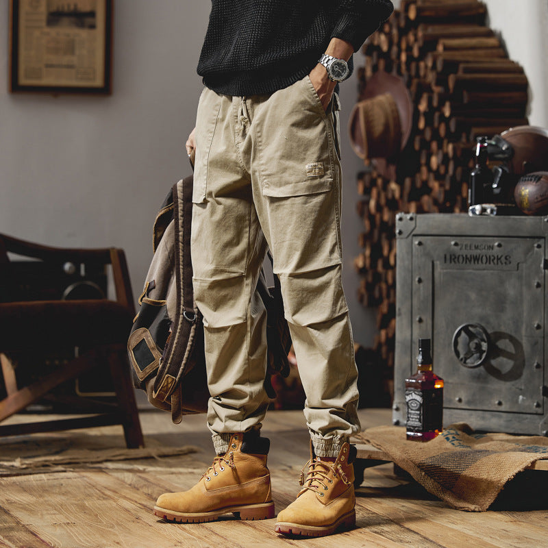 Herren Canvas‑Utility‑Jogger mit verstärkten Kniepaneelen, Klapptaschen und elastischem Knöchelsaum Echo Archiv