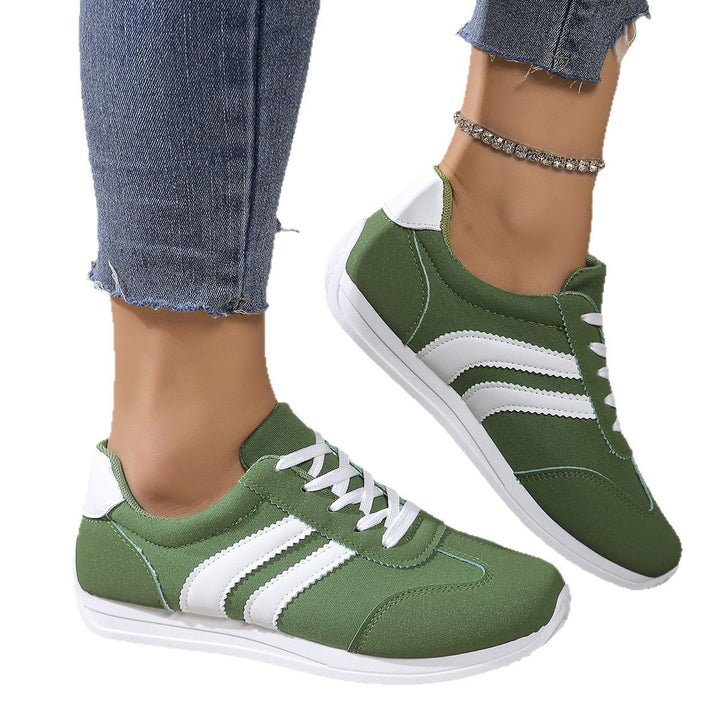 Damen  leichte Retro-Canvas-Sneaker mit gepolsterter Innensohle, flexibler Laufsohle und dezenter Streifen-Optik Echo Archiv